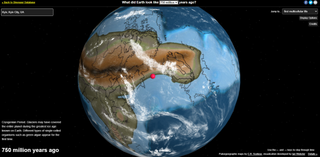 Розташування Києва 750 млн років тому