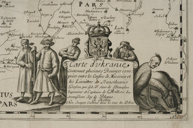 Луцьк на фрагменті мапи Гійома Левассера де Боплана, середина ХVII століття